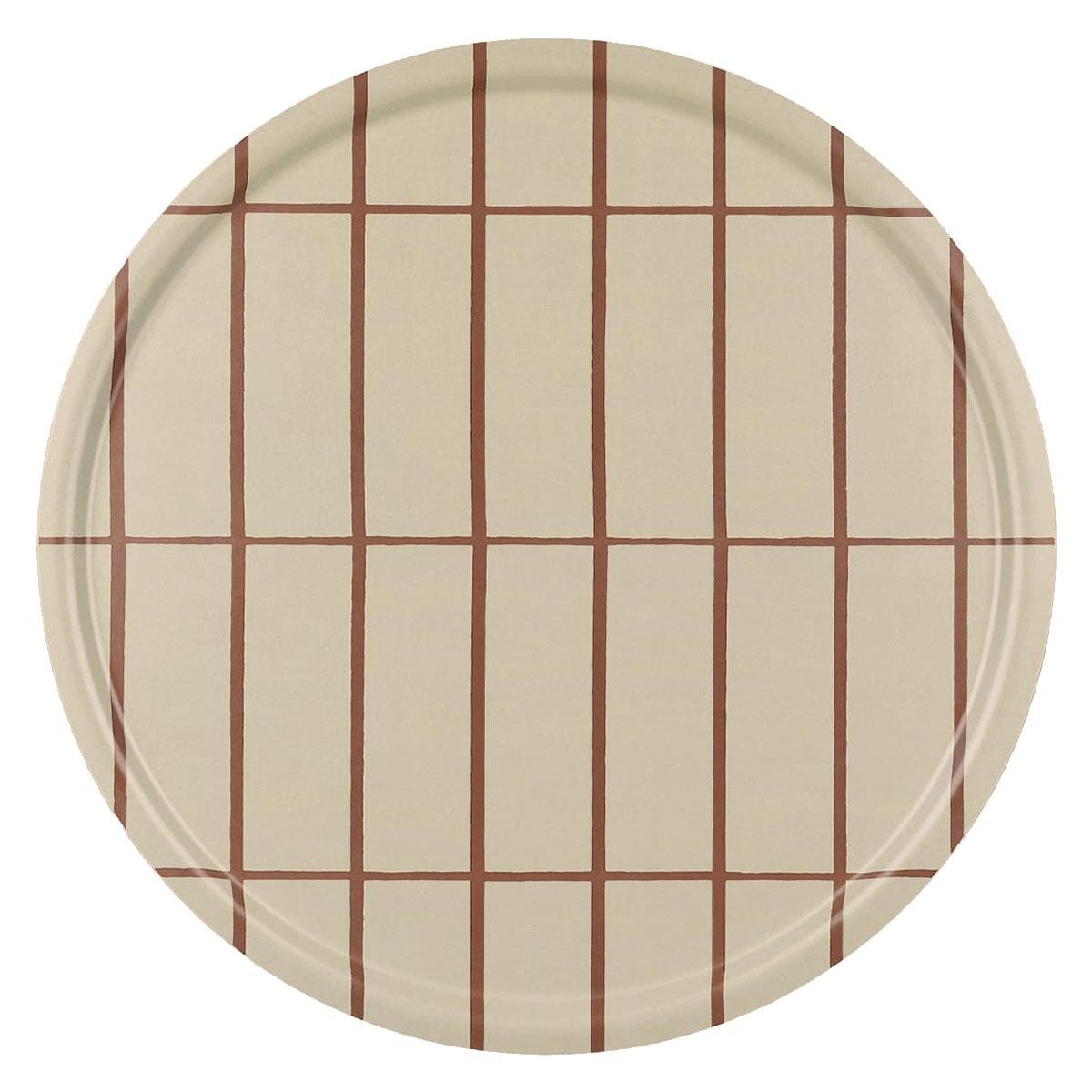 Marimekko Tiiliskivi Beige / Brown Large Round Tray