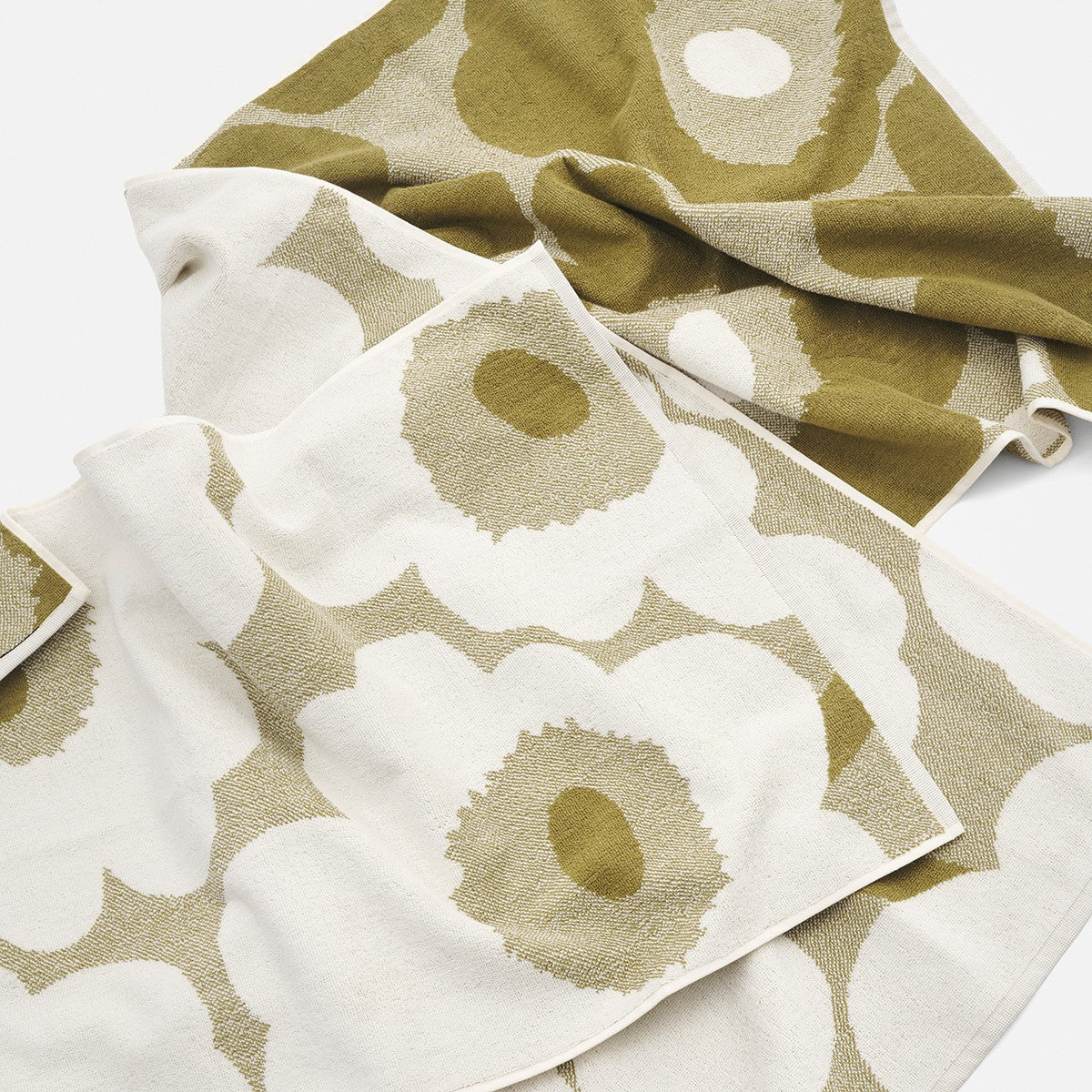 Marimekko Unikko Olive Green / Cream Hand Towel