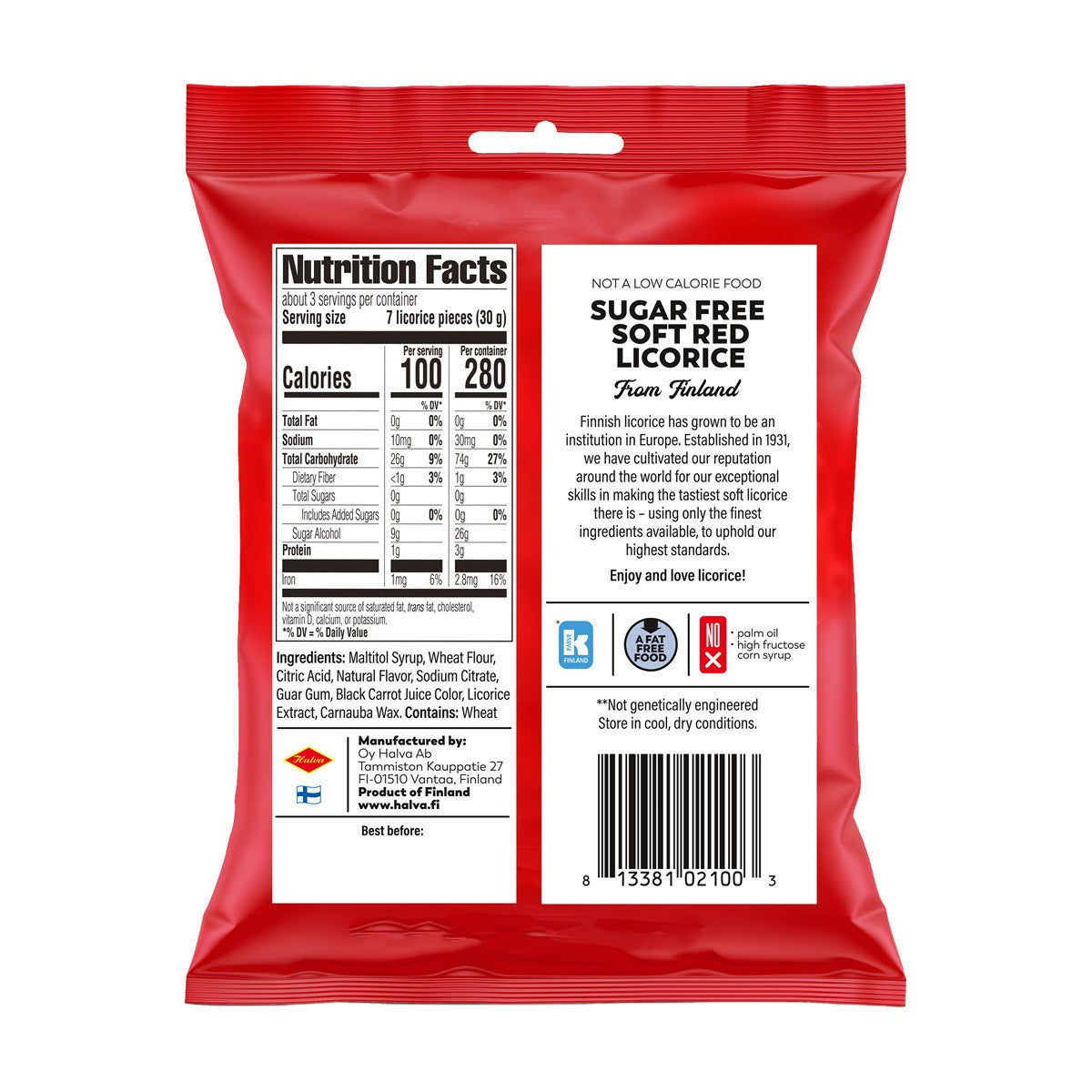 Halva European Style Sugar-Free Strawberry Licorice