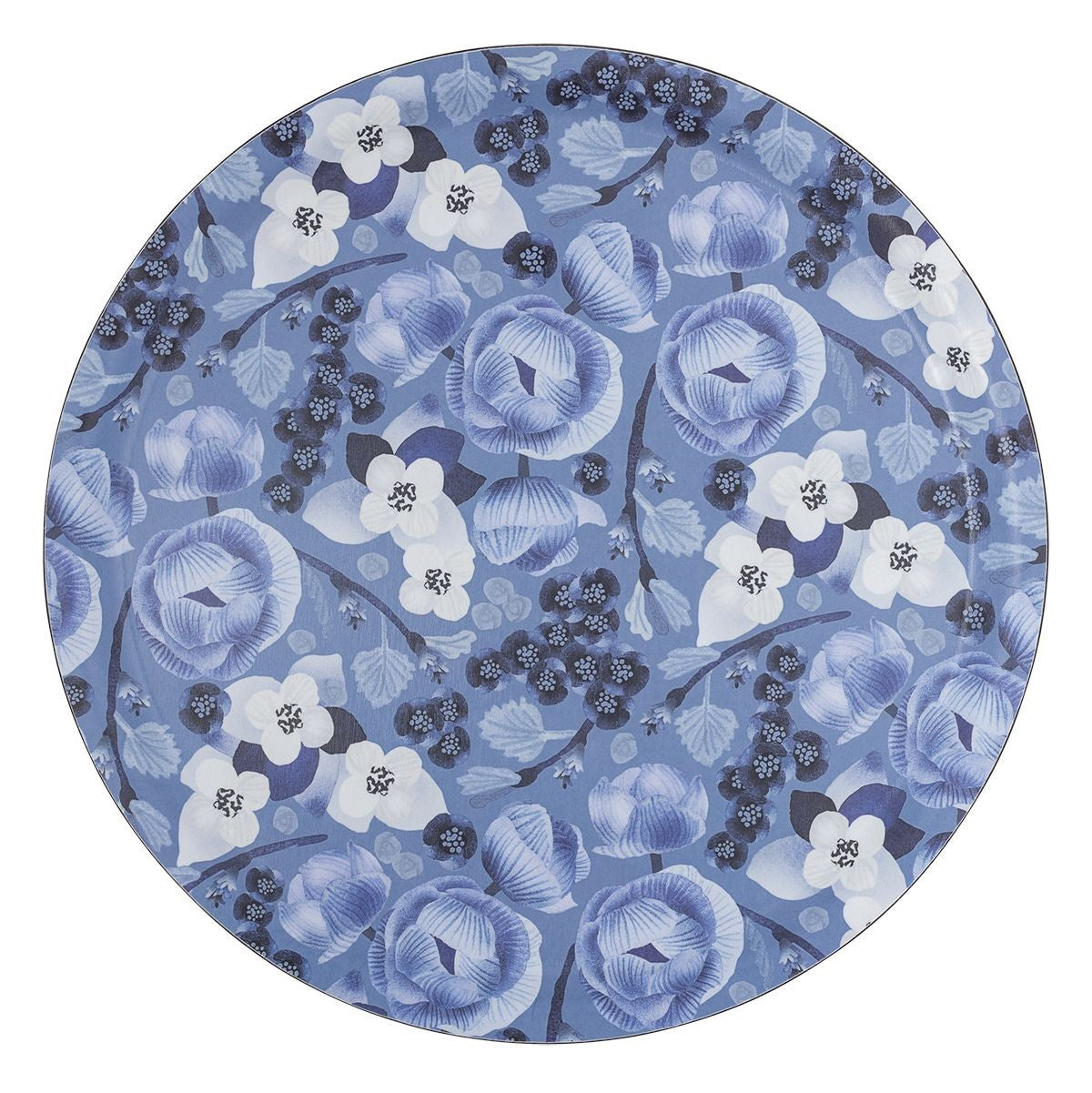 Pentik Lapin Kukka Blue / White Round Serving Tray