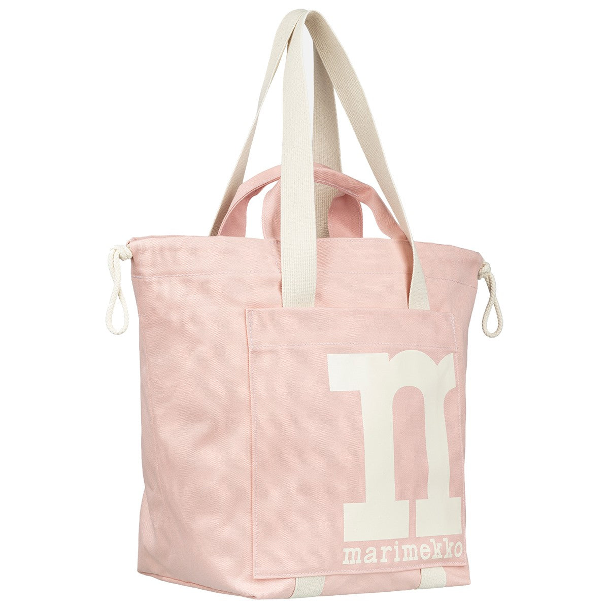 Marimekko Solid Light Pink / Off White Large Mono City Tote Bag