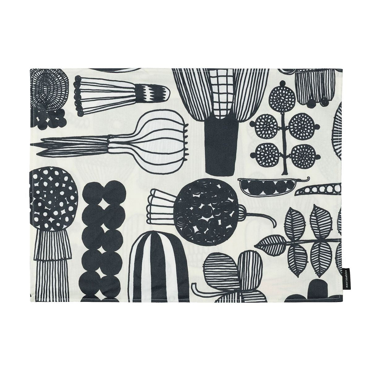 Marimekko Puutarhurin Parhaat Black / Off White / Orange Coated Placemat
