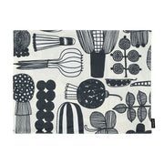 Marimekko Puutarhurin Parhaat Black / Off White / Orange Coated Placemat