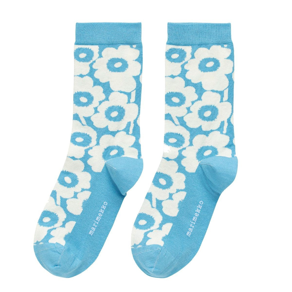 Marimekko Linjaus Unikko Light Blue / Off White Socks