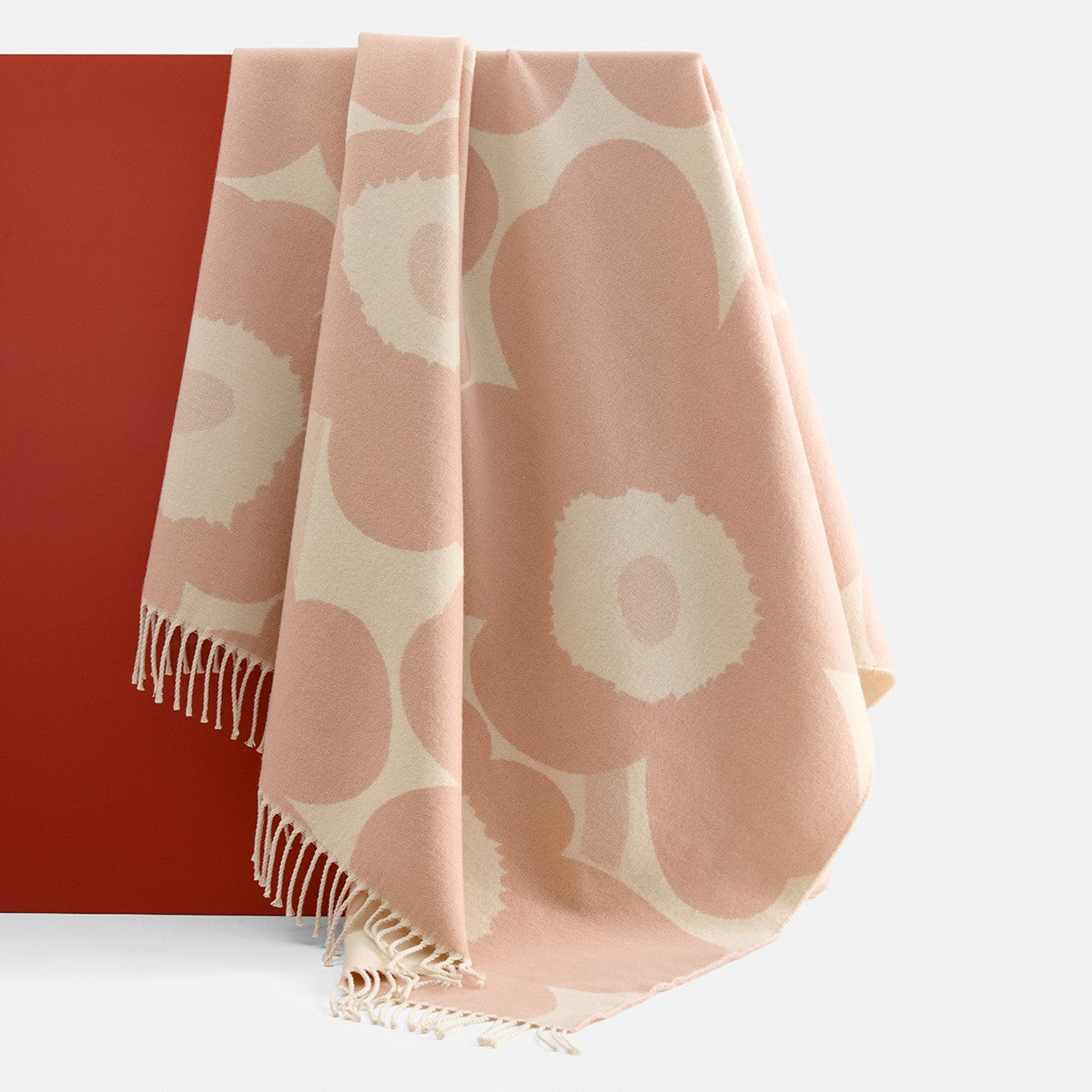 Marimekko Unikko Light Pink / Cream Throw Blanket