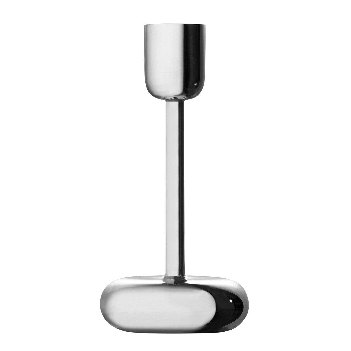 iittala Nappula Stainless Steel Tall Candle Holder