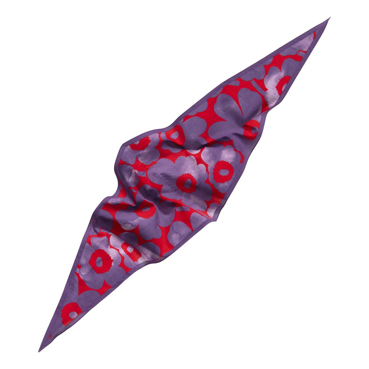 Marimekko Aiempi Akvarelli Unikko Red / Purple Kioski Bandana Scarf