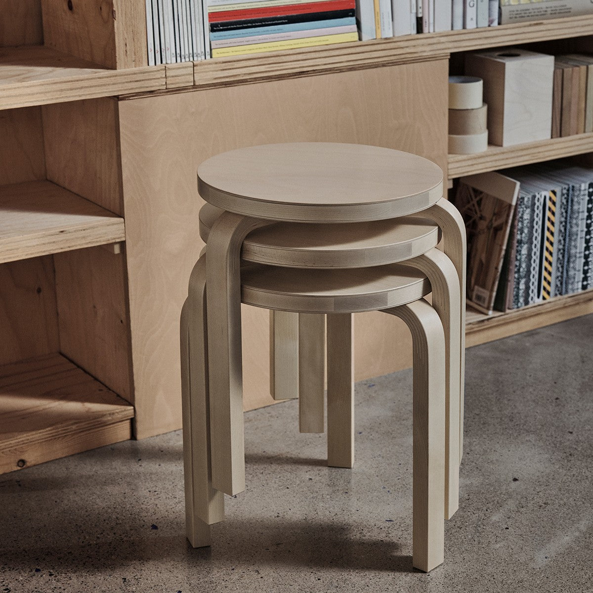Artek Alvar Aalto Stool 60 - Three Legged Stool - Birch Veneer
