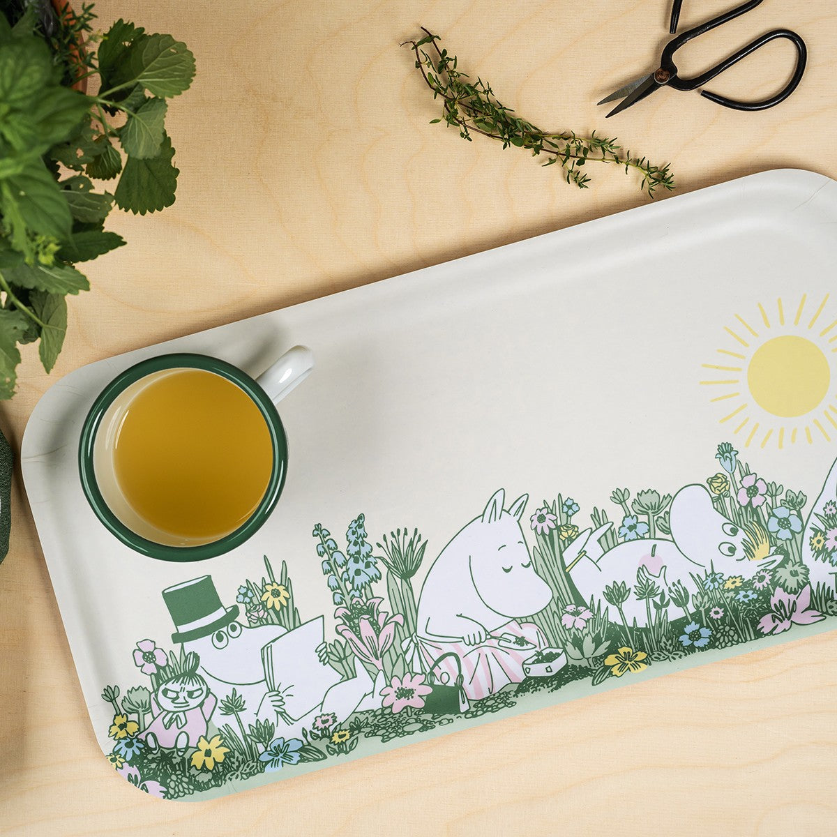Muurla Moomin In the Garden Light Yellow / Green Tray
