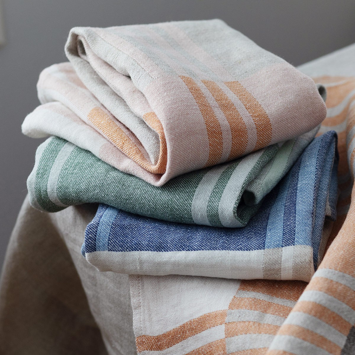 Lapuan Kankurit Toffee Rainy Blue Tea Towel