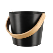 Rento Aluminum / Bamboo Black Sauna Pail