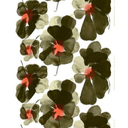 Marimekko Valssi Forest Green / Red Medium Weight Cotton Fabric Repeat