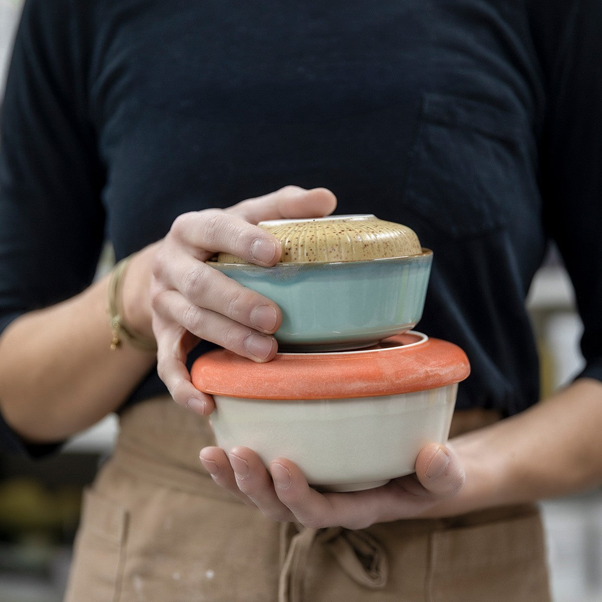 Pentik Tuntu Light Turquoise / Grey Dessert Bowl