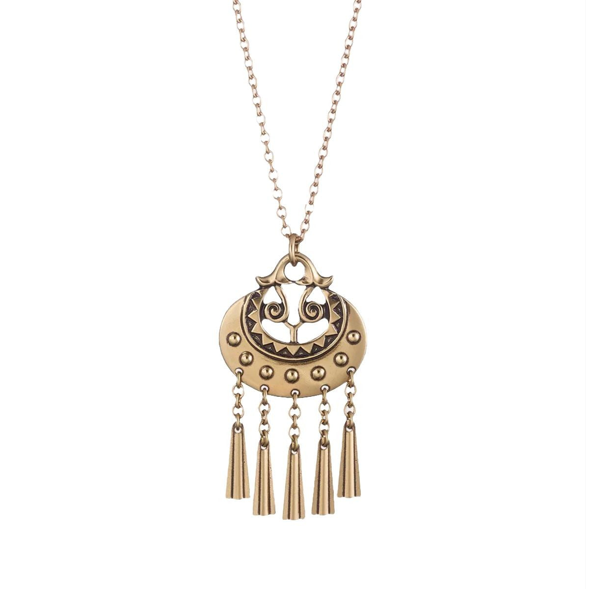 Kalevala Moon Goddess Bronze Pendant Necklace