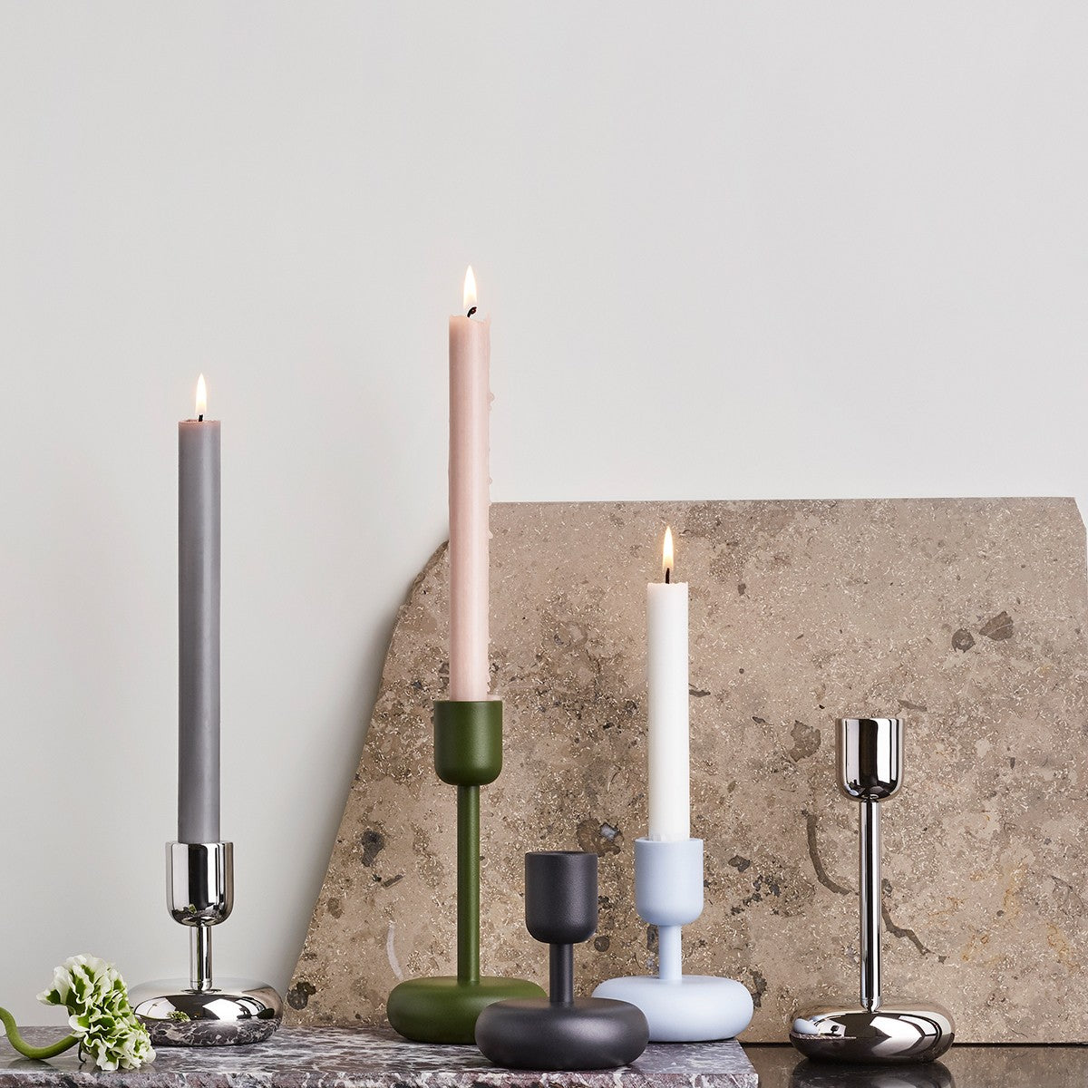 iittala Nappula Stainless Steel Short Candle Holder