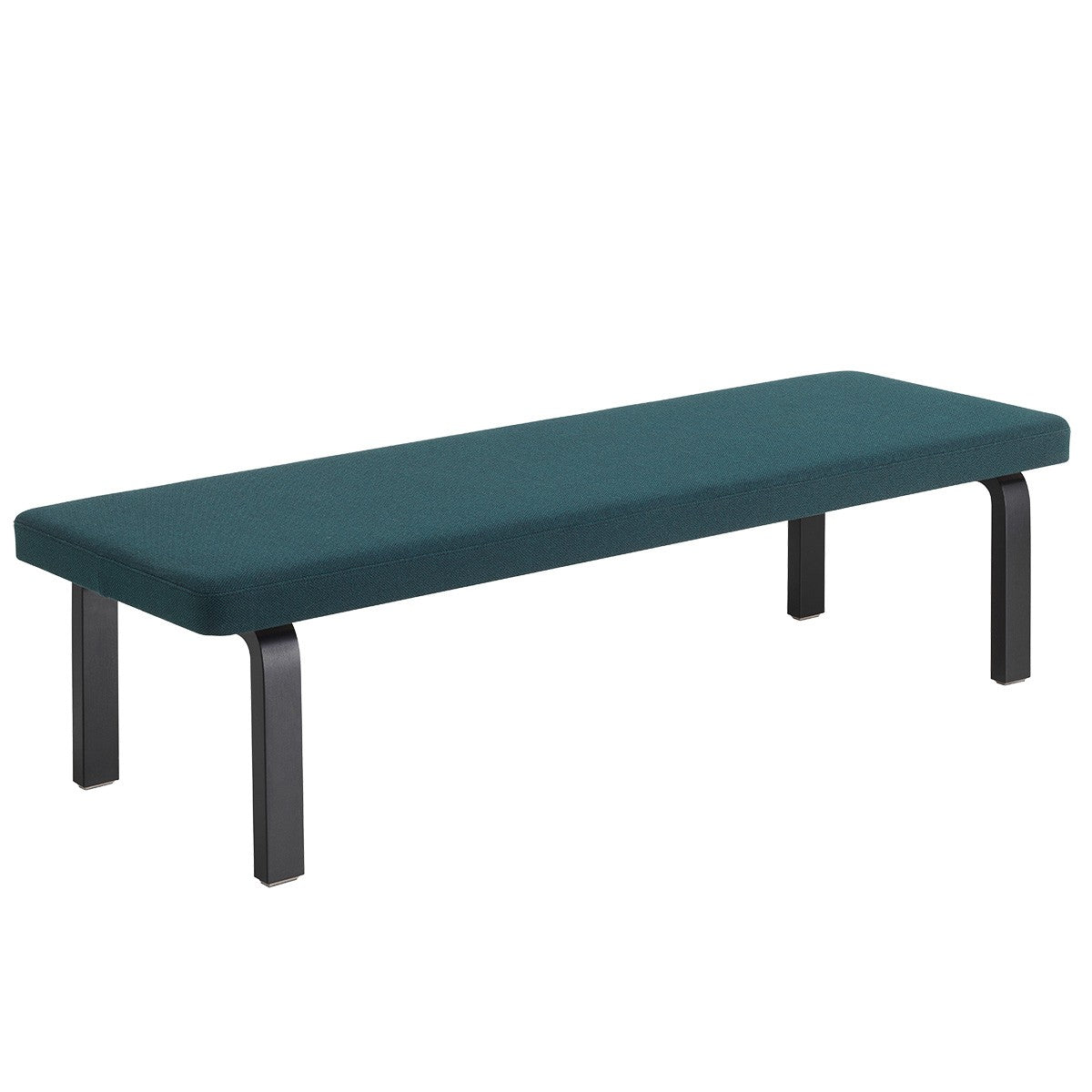 Artek Alvar Aalto Bench 167 - Upholstered Seat w/ Black Lacquered Legs