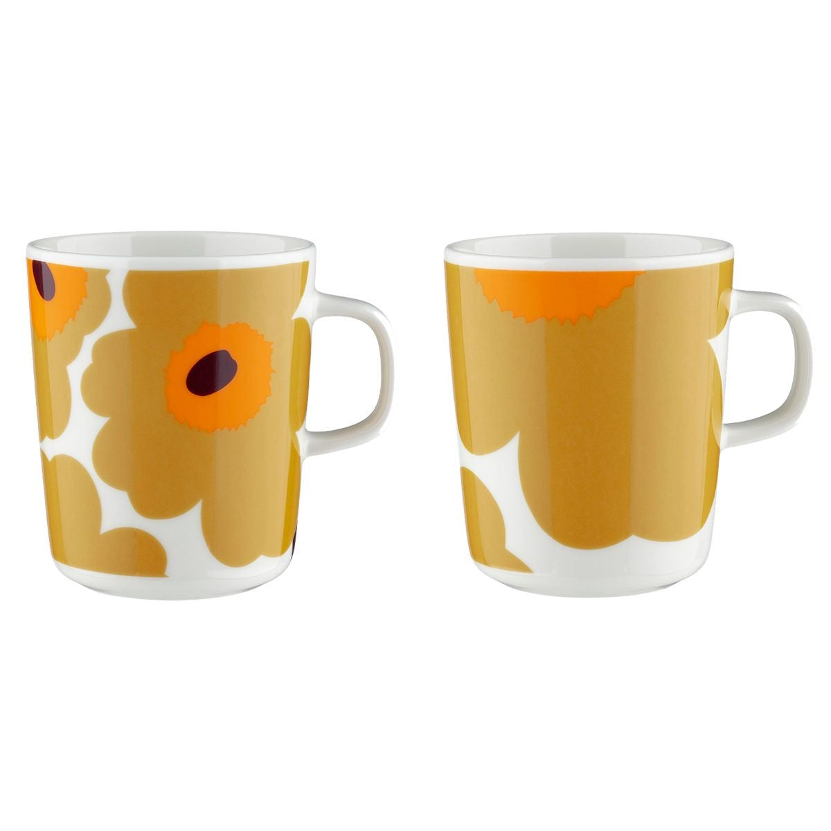 Marimekko Unikko Caramel / Orange / White Mugs - Set of 2