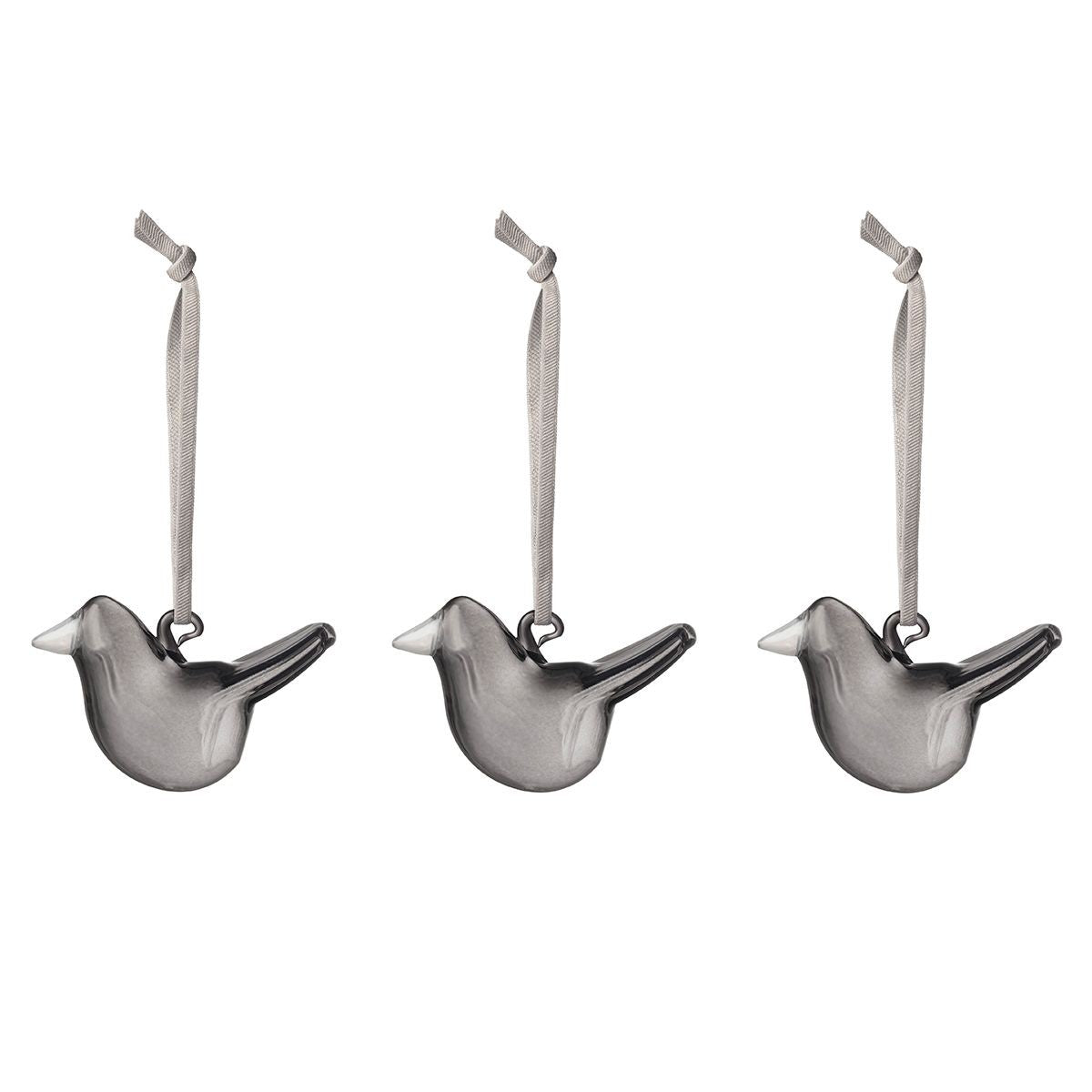 iittala Toikka Grey Mini Flycatcher Ornaments - Set of 3
