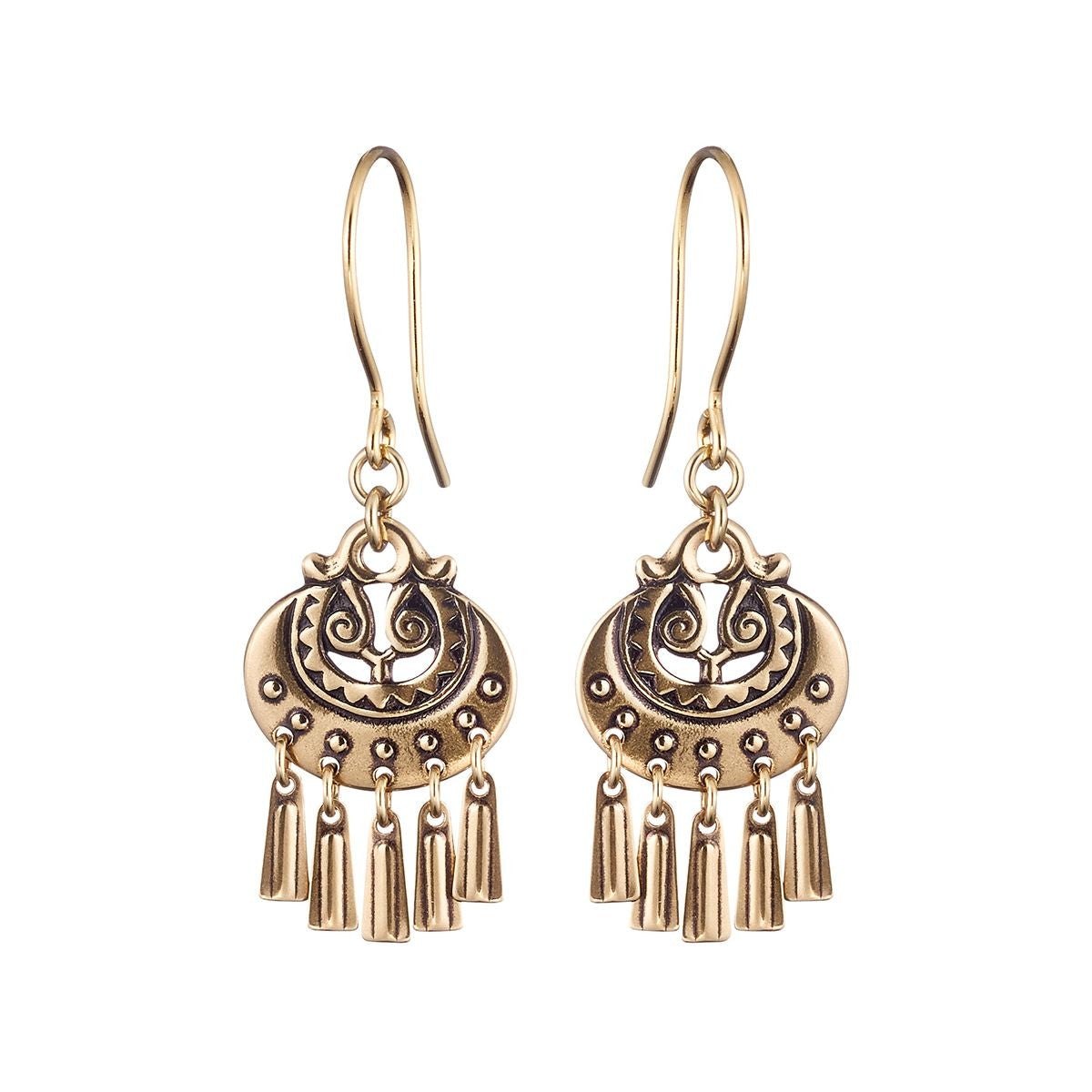 Kalevala Moon Goddess Bronze Earrings - Small