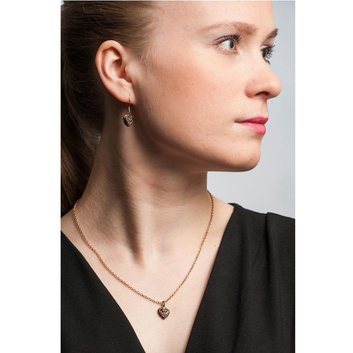 Kalevala Heart of the House Bronze Hook Earrings