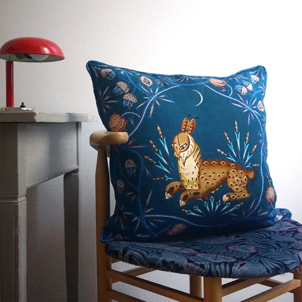 Klaus Haapaniemi Lynx Midnight Throw Pillow