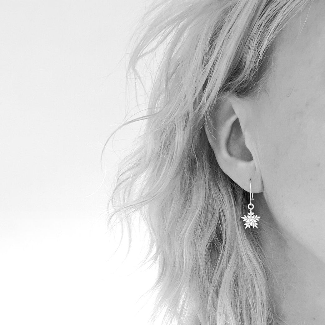 Korunilo Arctic Flower Silver Hook Earrings