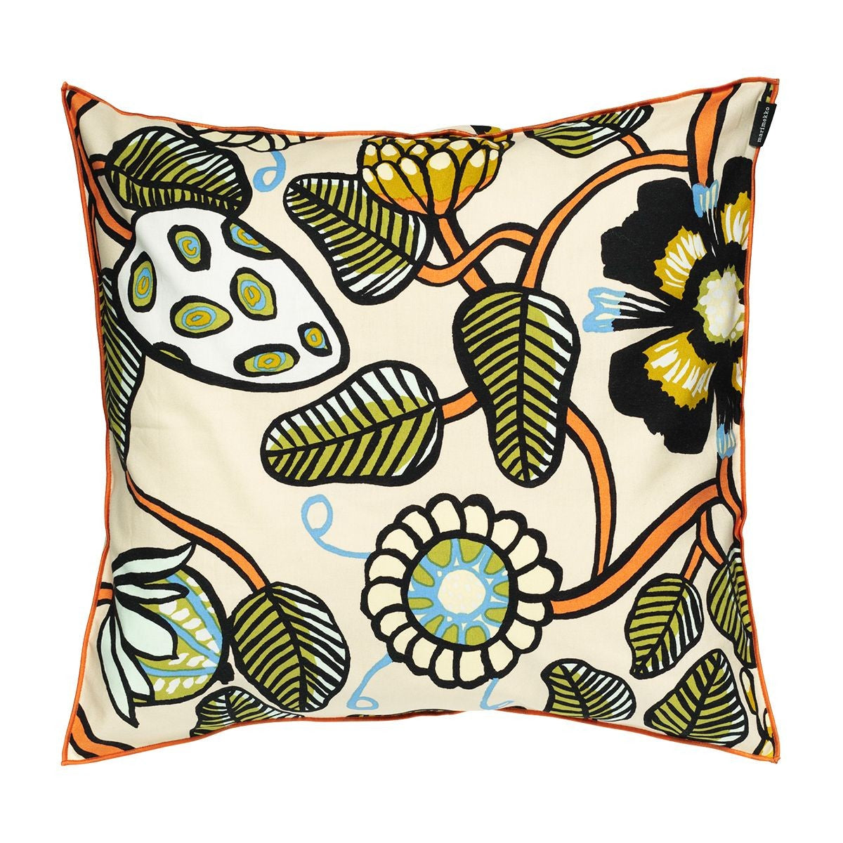 Marimekko Tiara Orange / Green / Blue Throw Pillow