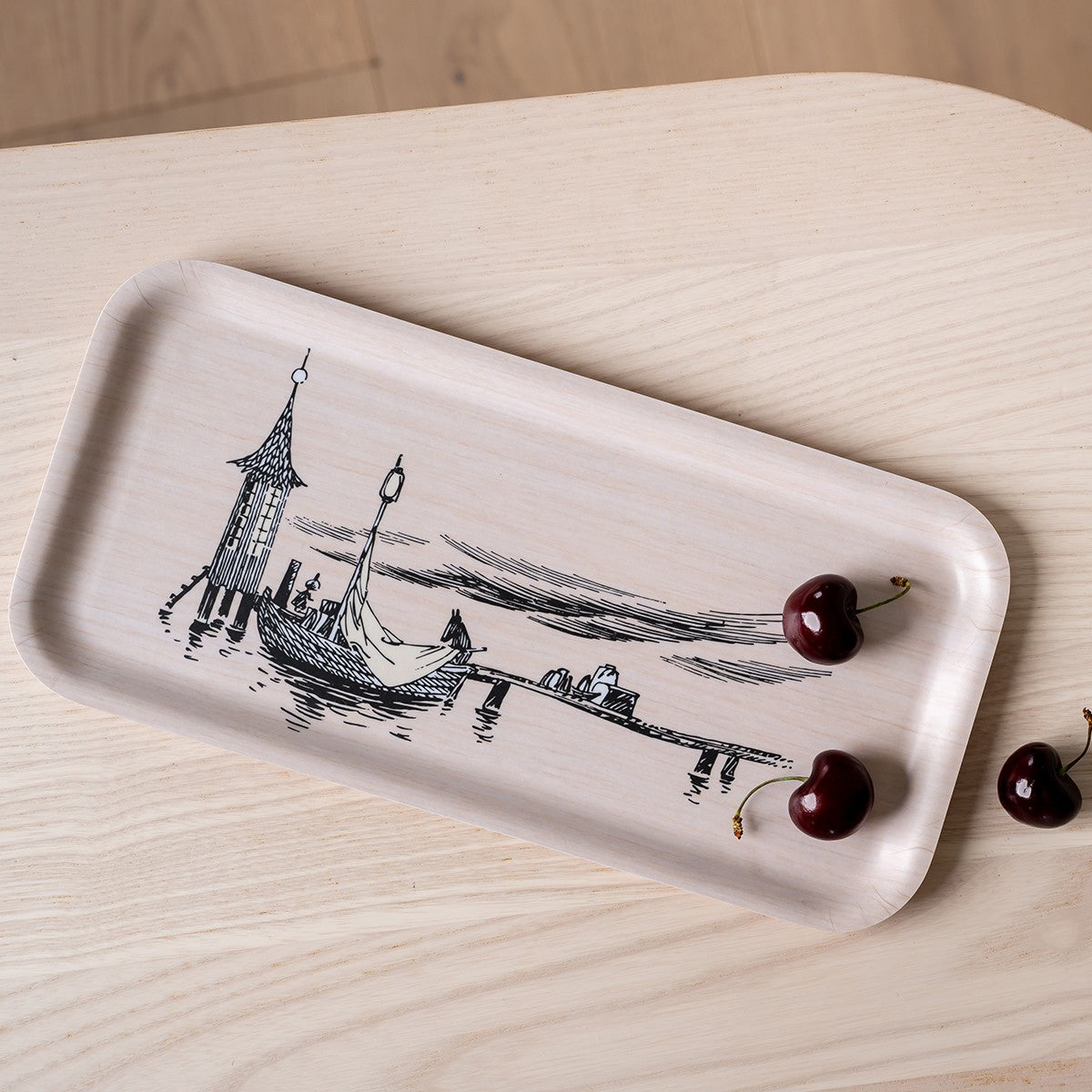 Muurla Moomin The Pier Wood / Black Small Tray