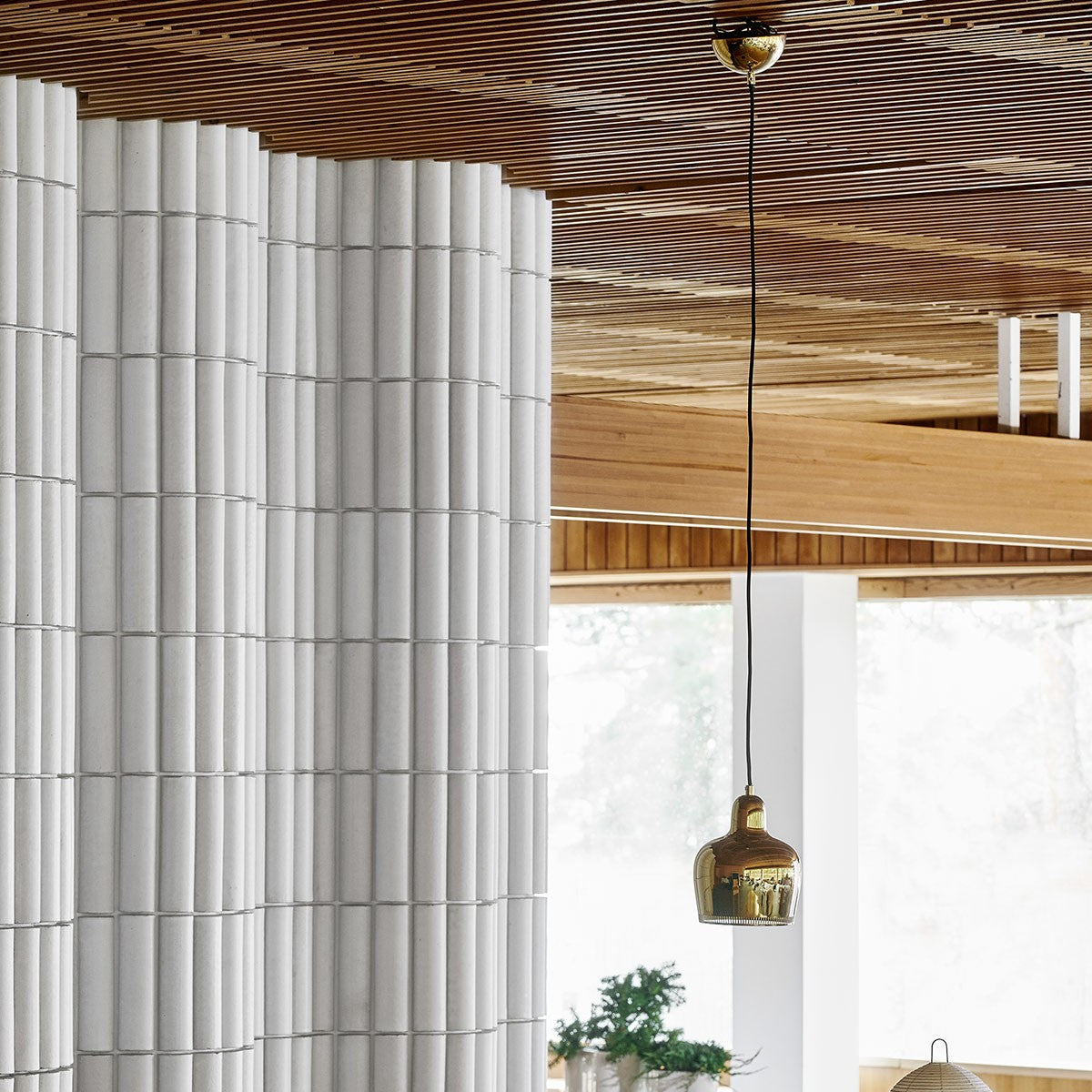 Artek Alvar Aalto A330S "Golden Bell Savoy" Ceiling Lamp - Uncoated Brass