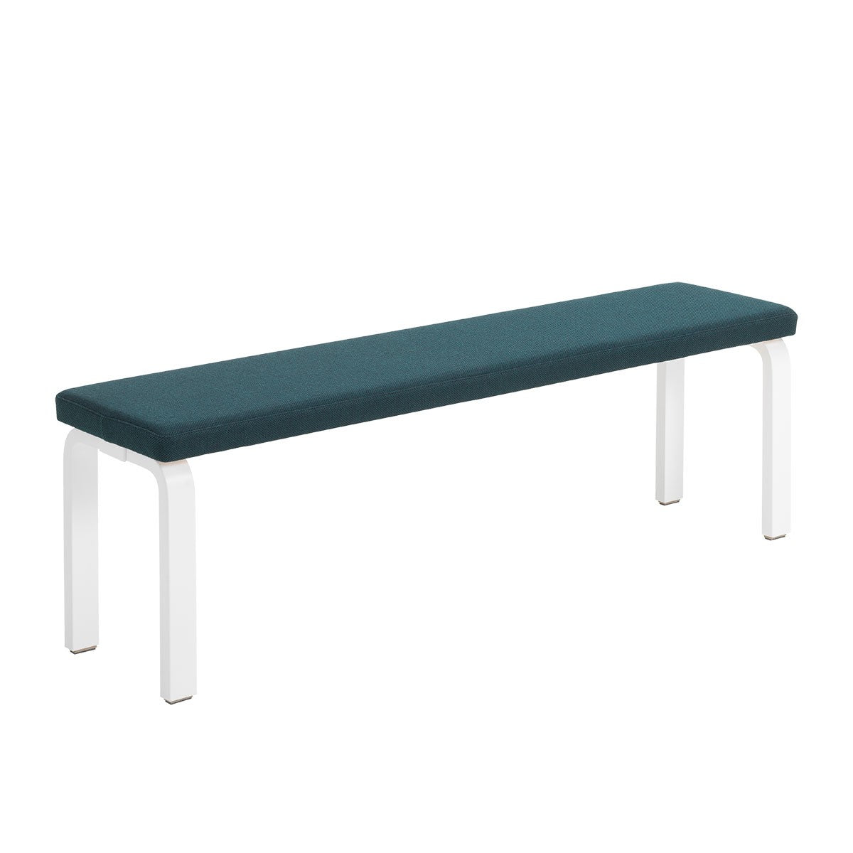 Artek Alvar Aalto Bench 168B - Upholstered Seat w/ White Lacquered Legs