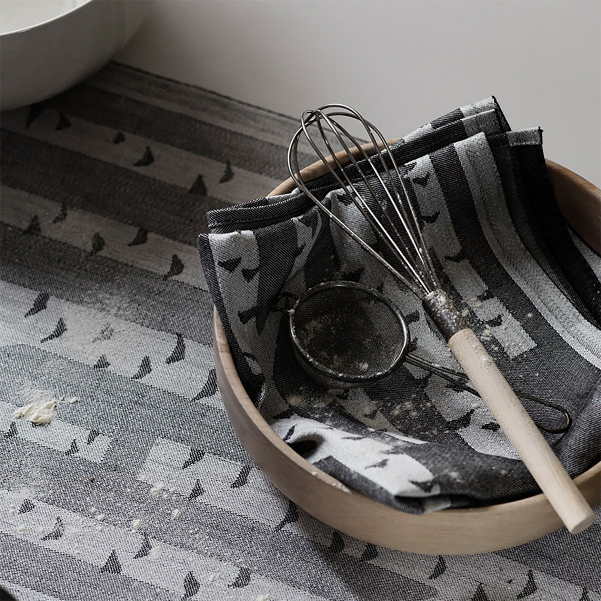 Lapuan Kankurit Koivu White / Grey Small Tea Towel