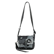Marimekko Unikko Black / Grey Mini Messenger Shoulder Bag