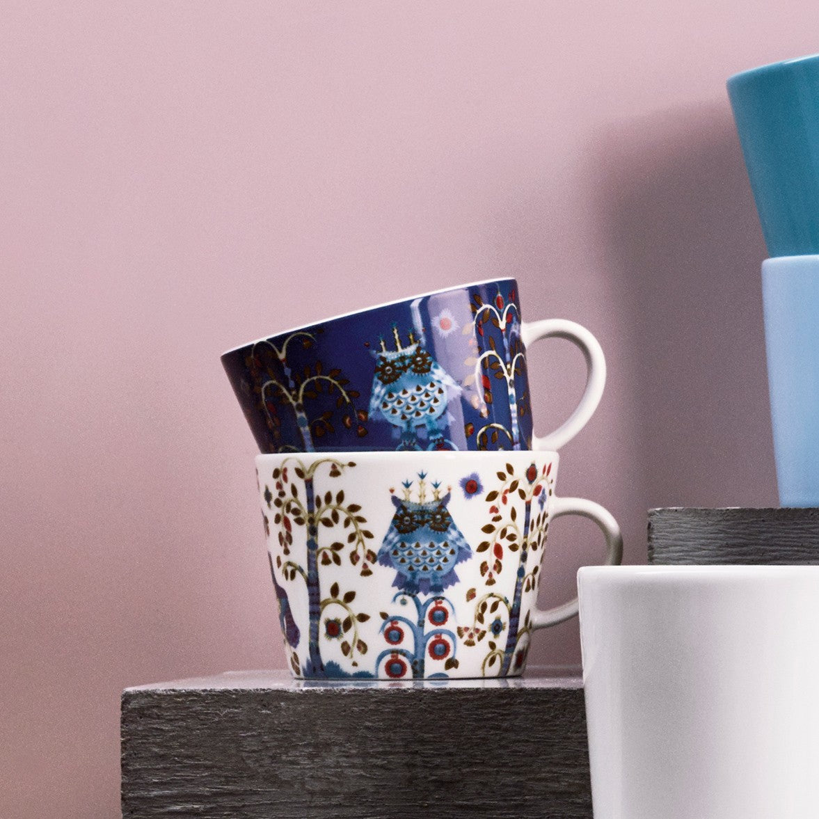 iittala Taika Blue Coffee Cup and Saucer