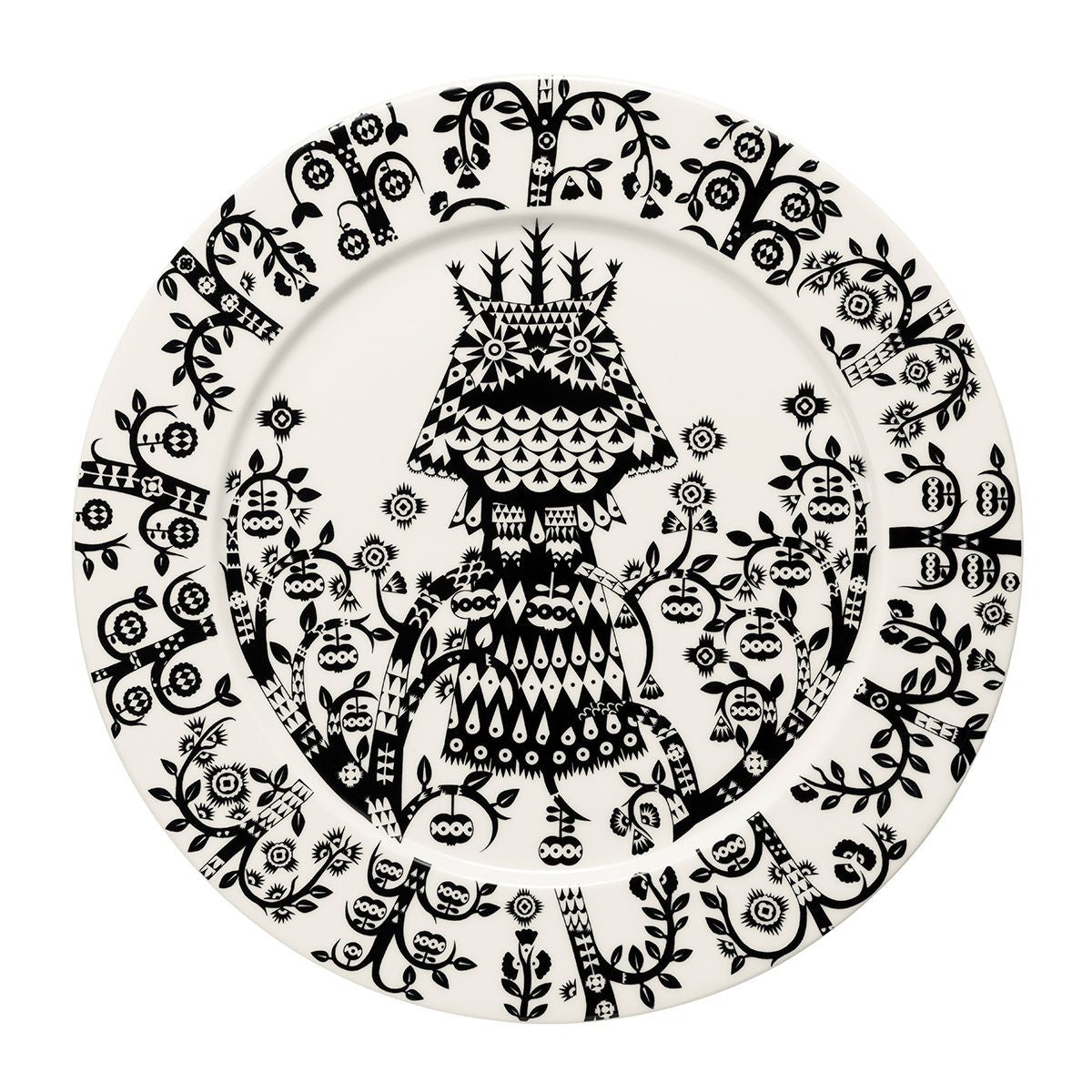 iittala Taika White / Black Dinner Plate - 10-1/2"