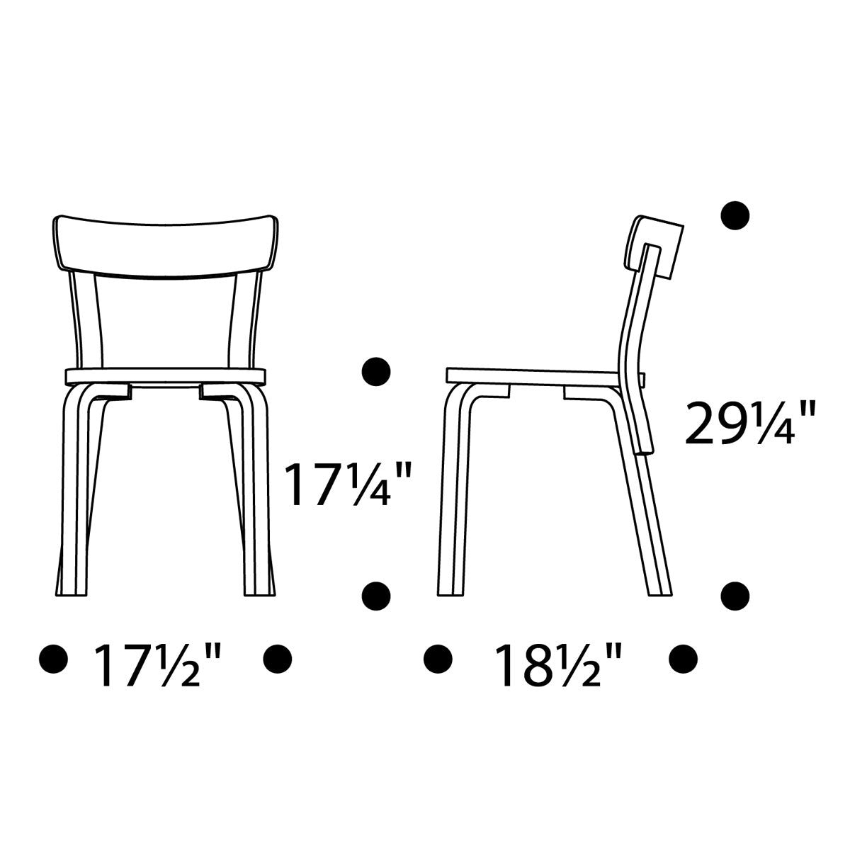 Artek Alvar Aalto Chair 69 - Upholstered Seat