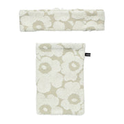 Marimekko Mini Unikko Olive Green / Cream Bath Mitt & Headband Set