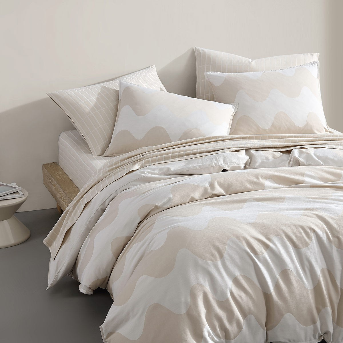 Marimekko Lokki Beige / White King Duvet Cover Set