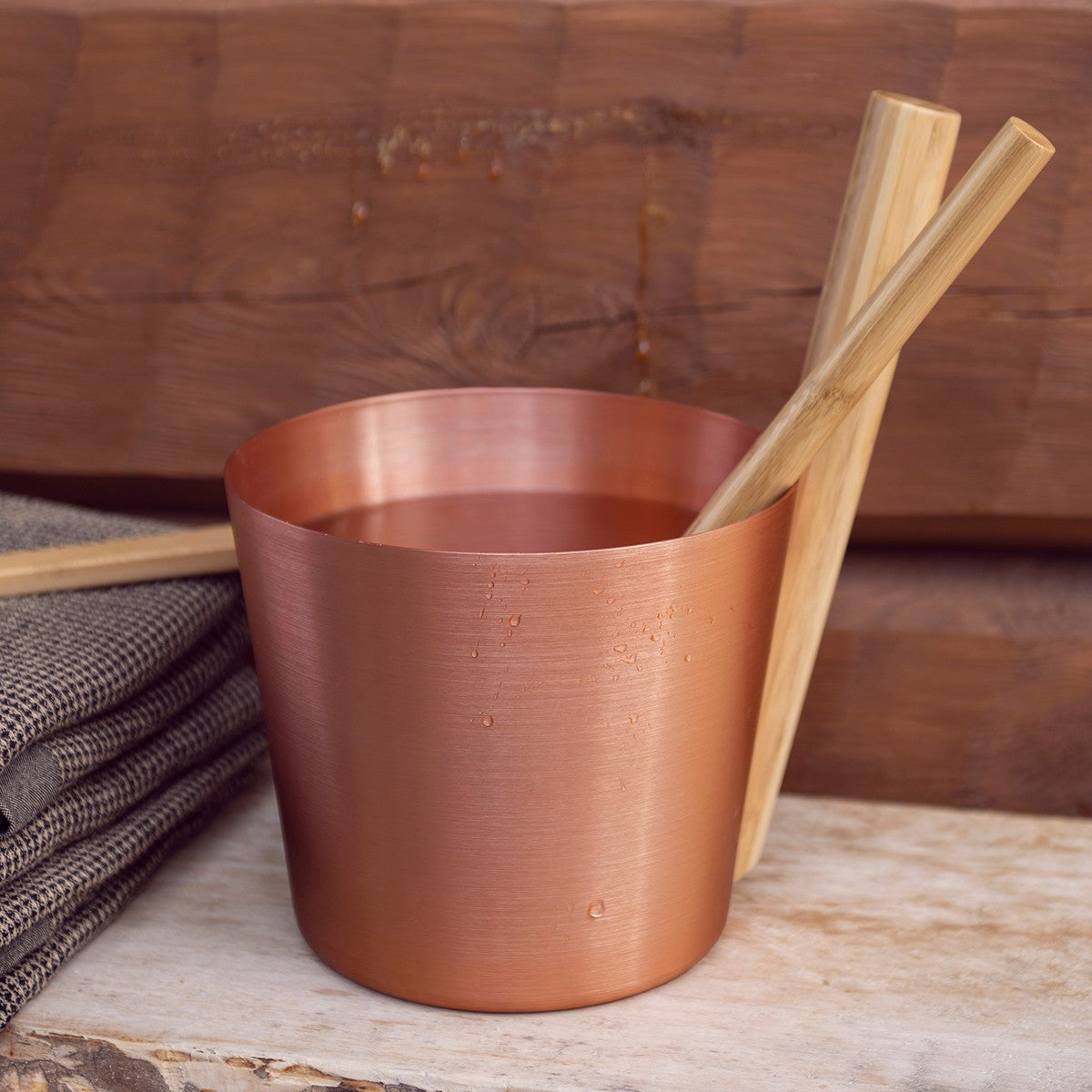 Rento Copper Aluminum & Bamboo Sauna Bucket