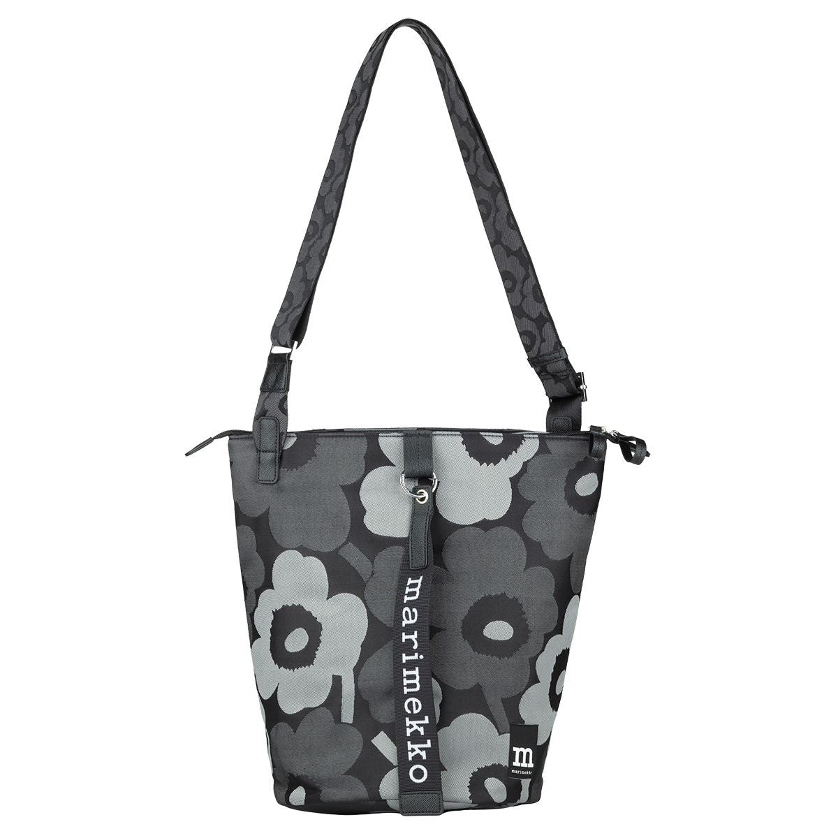 Marimekko Unikko Black / Grey All Day Bucket Shoulder Bag