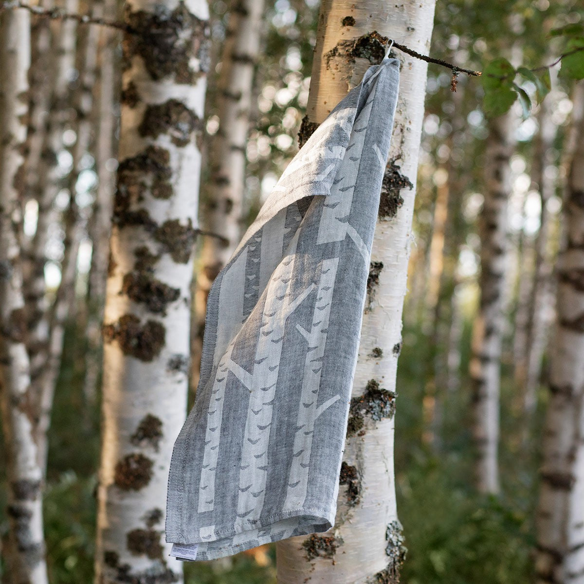 Lapuan Kankurit Koivu White / Grey Linen Sauna Towel / Seat Cover