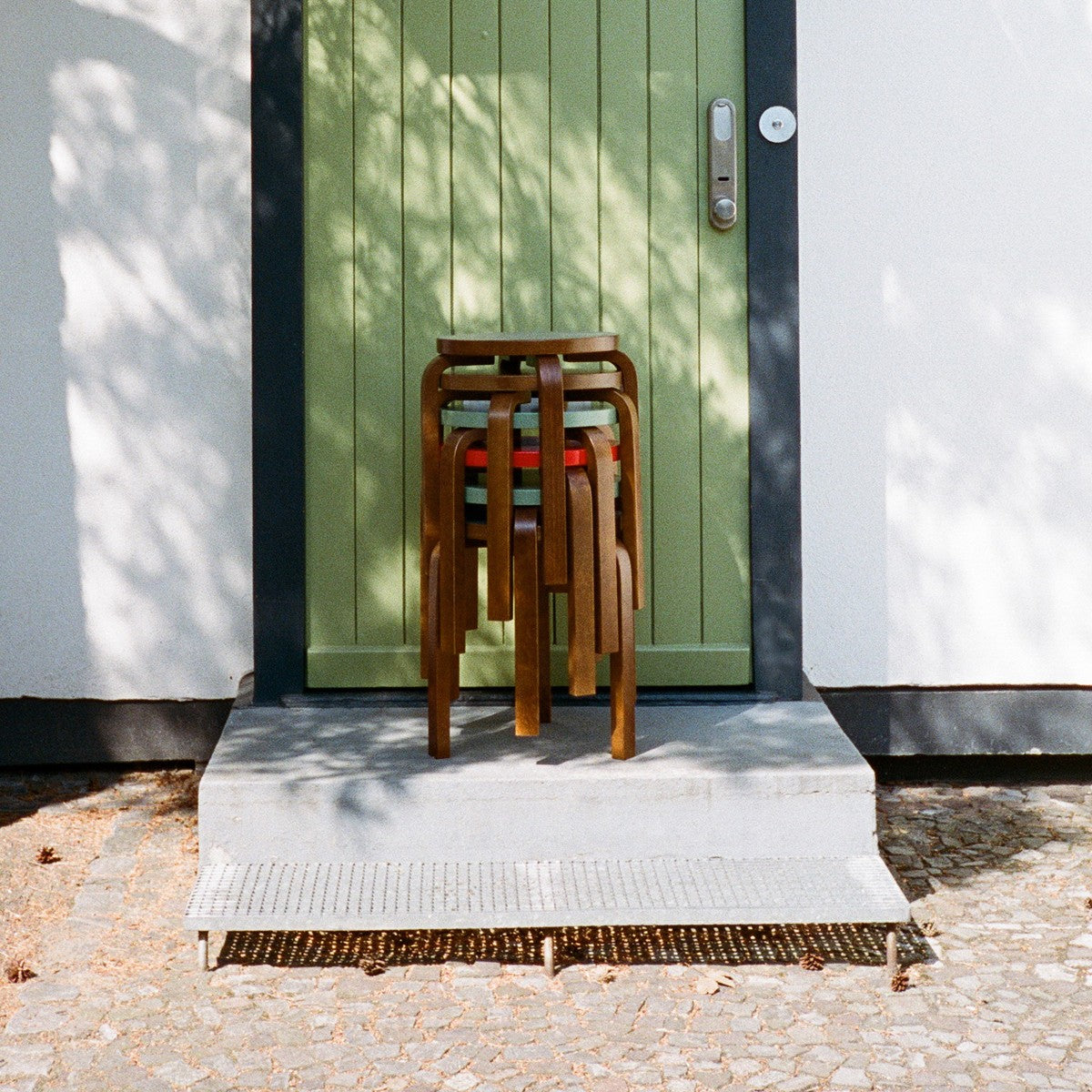 Artek Alvar Aalto E60 - Four Legged Stool - Walnut Stained