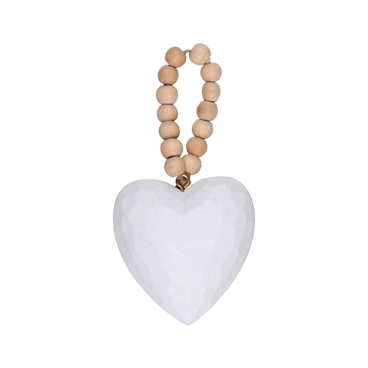 Pentik Small White Wood Heart Ornament