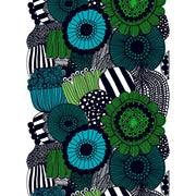 Marimekko Siirtolapuutarha Turquoise / Green Cotton Fabric Repeat