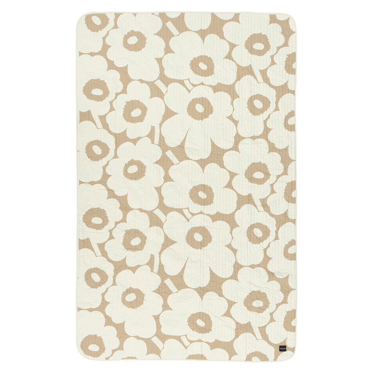 Marimekko Unikko Off White / Beige Quilted Bedspread / Throw Blanket