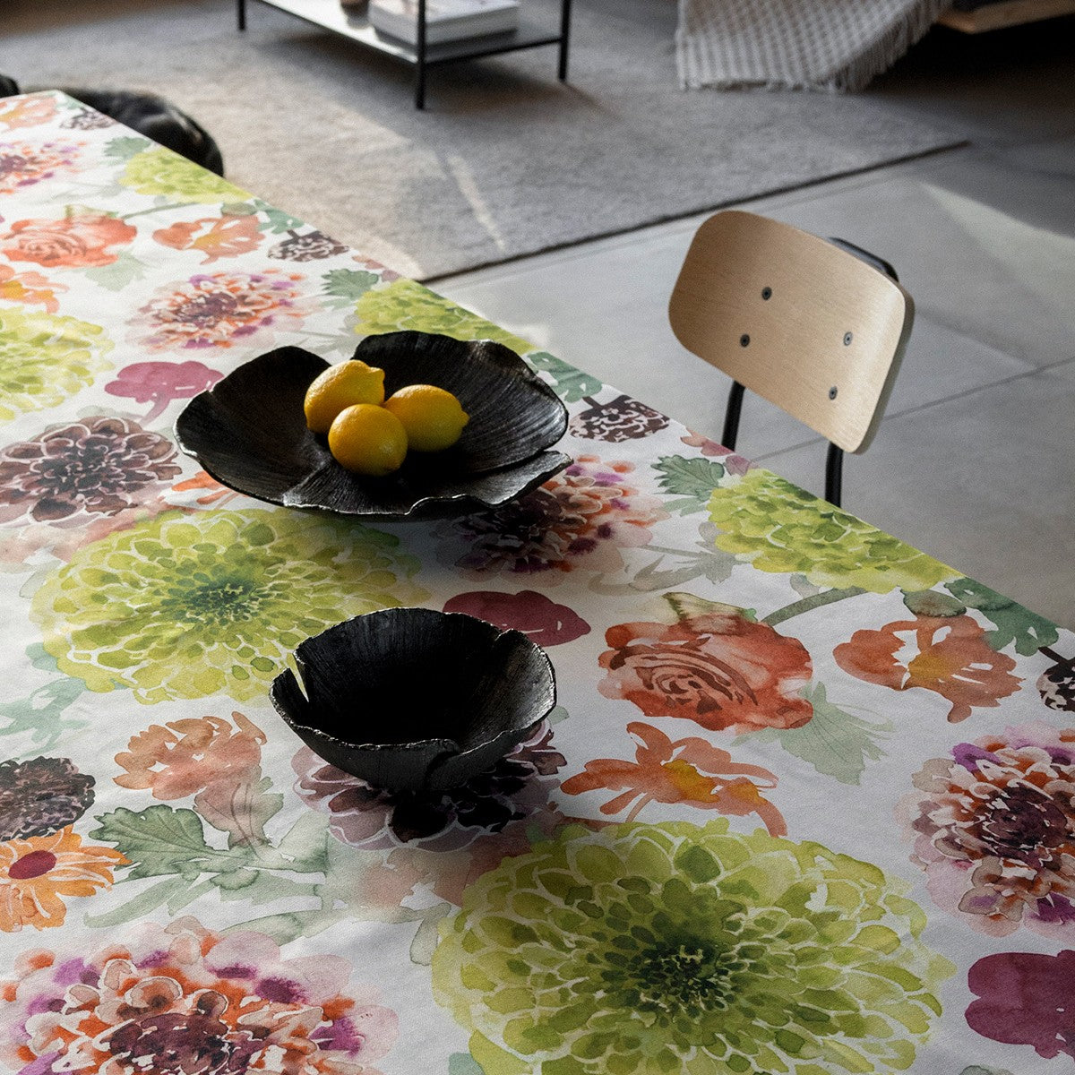 Pentik Daalia White / Green / Multi Acrylic-Coated Cotton Fabric