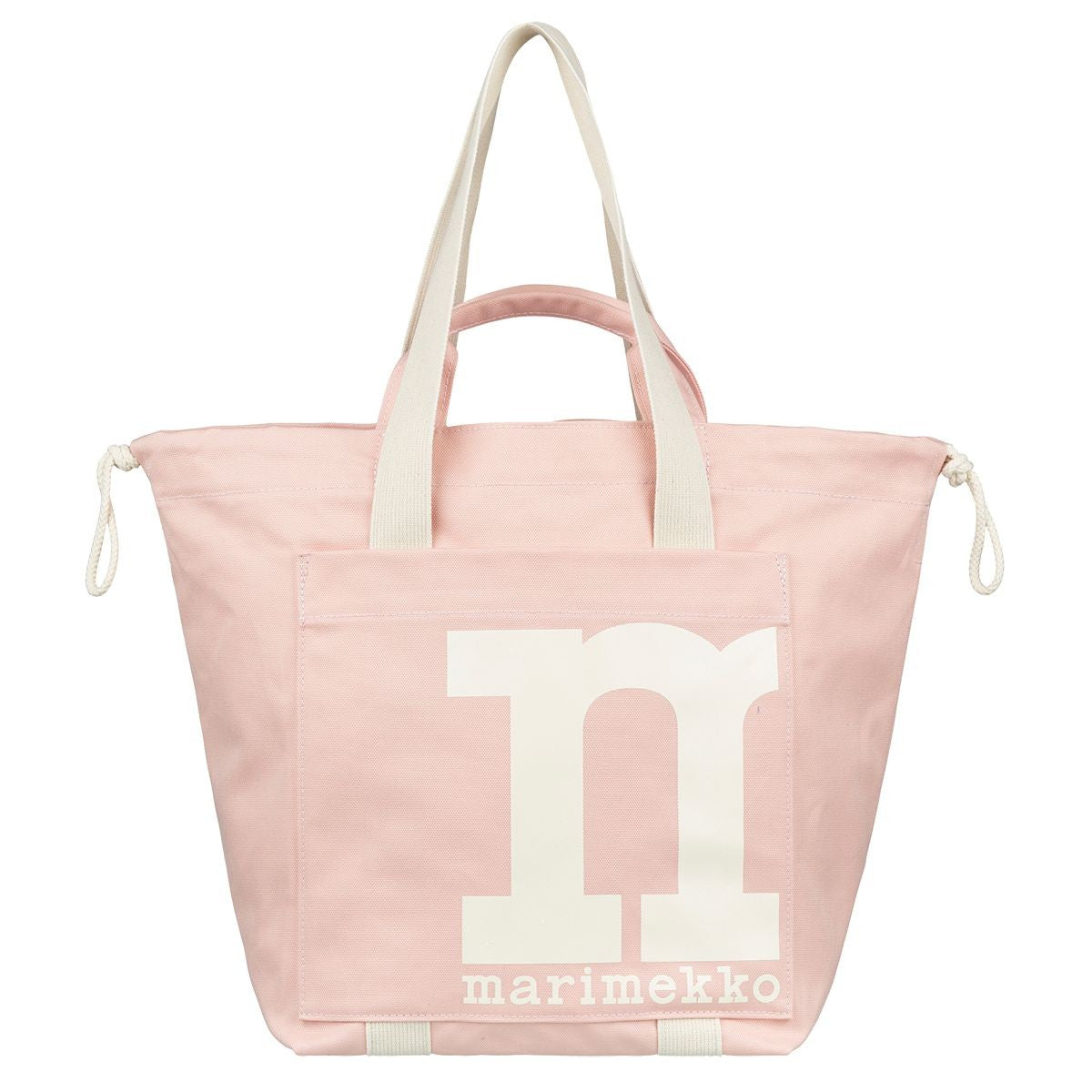 Marimekko Solid Light Pink / Off White Large Mono City Tote Bag