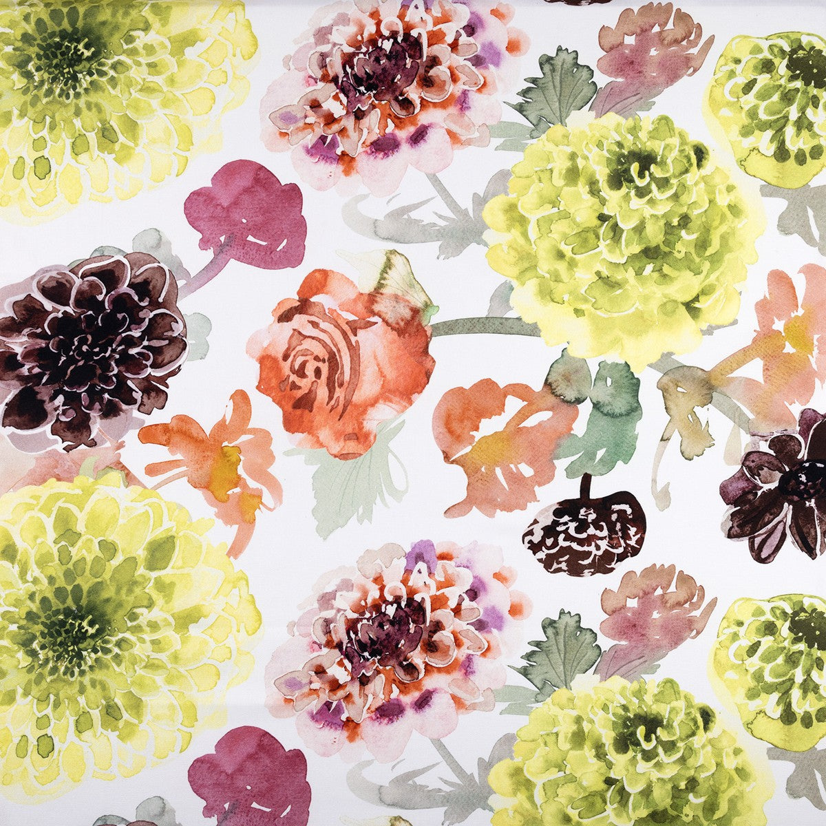 Pentik Daalia White / Green / Multi Cotton Fabric