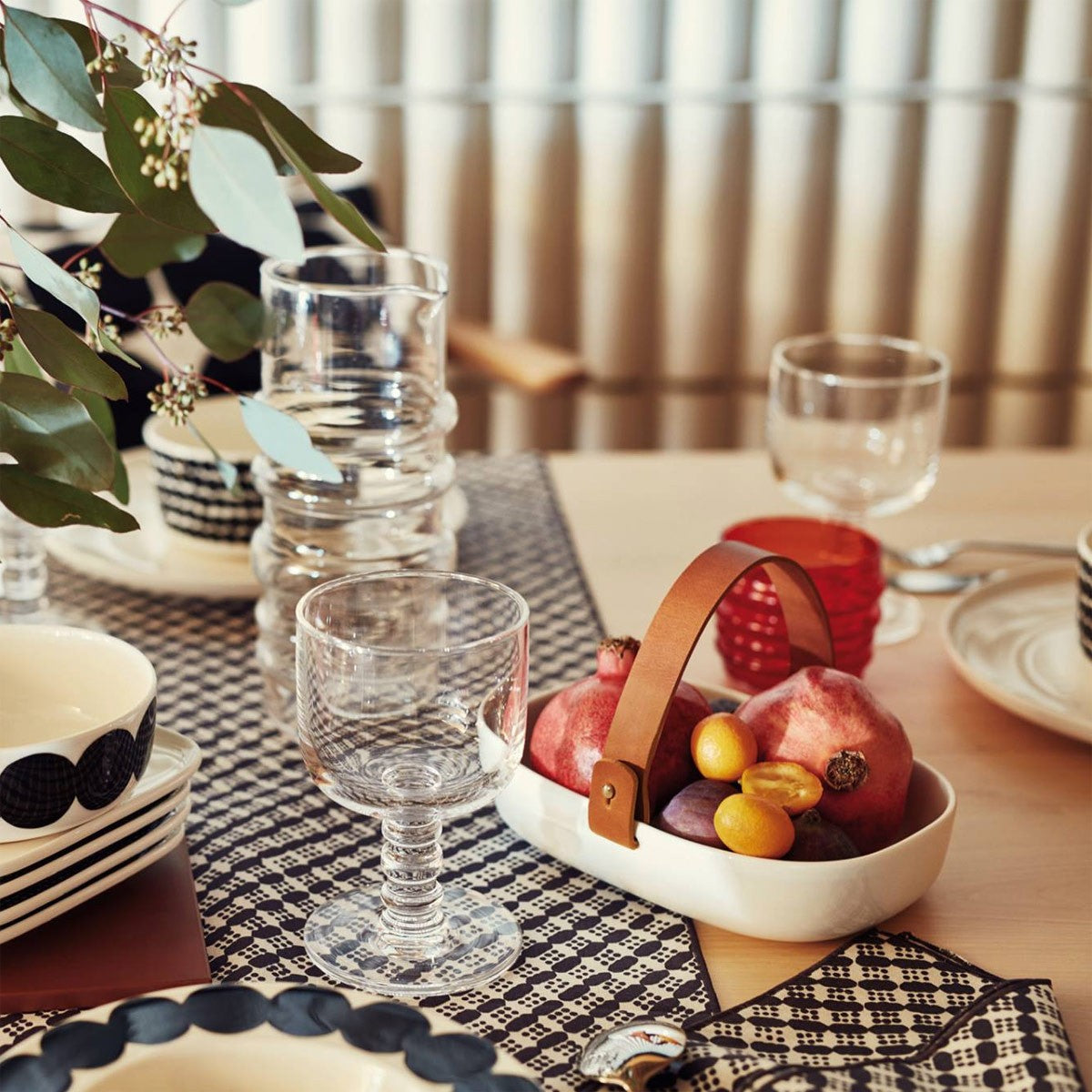 Marimekko Oiva Koppa Serving Dish w/ Leather Handle