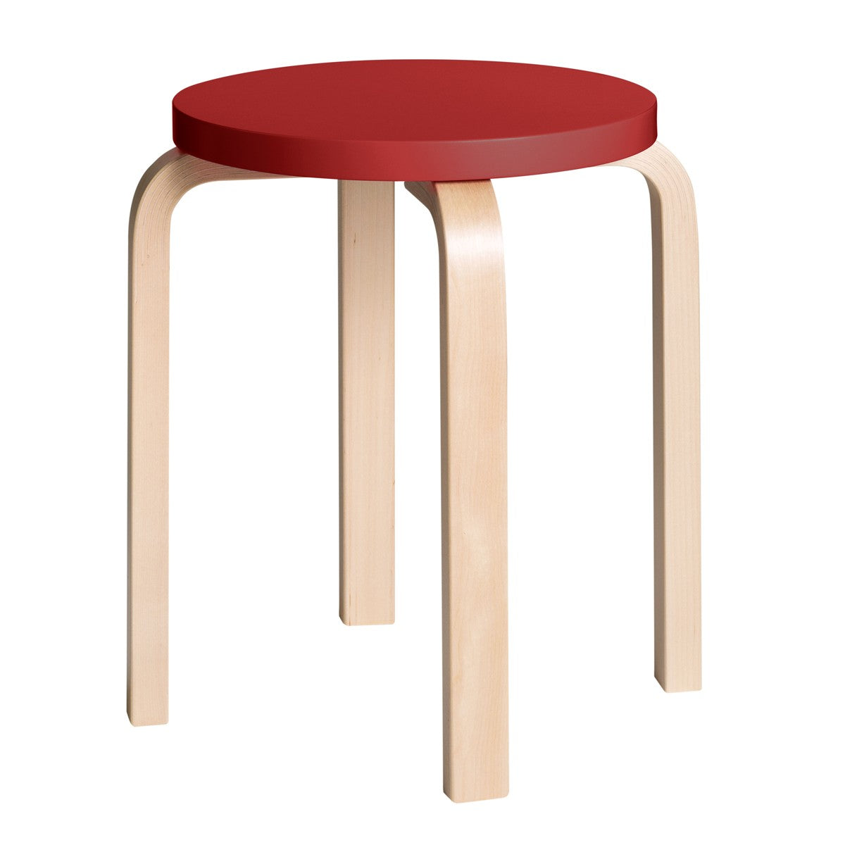 Artek Alvar Aalto Anniversary Stool E60 - Four Legged Stool - Red
