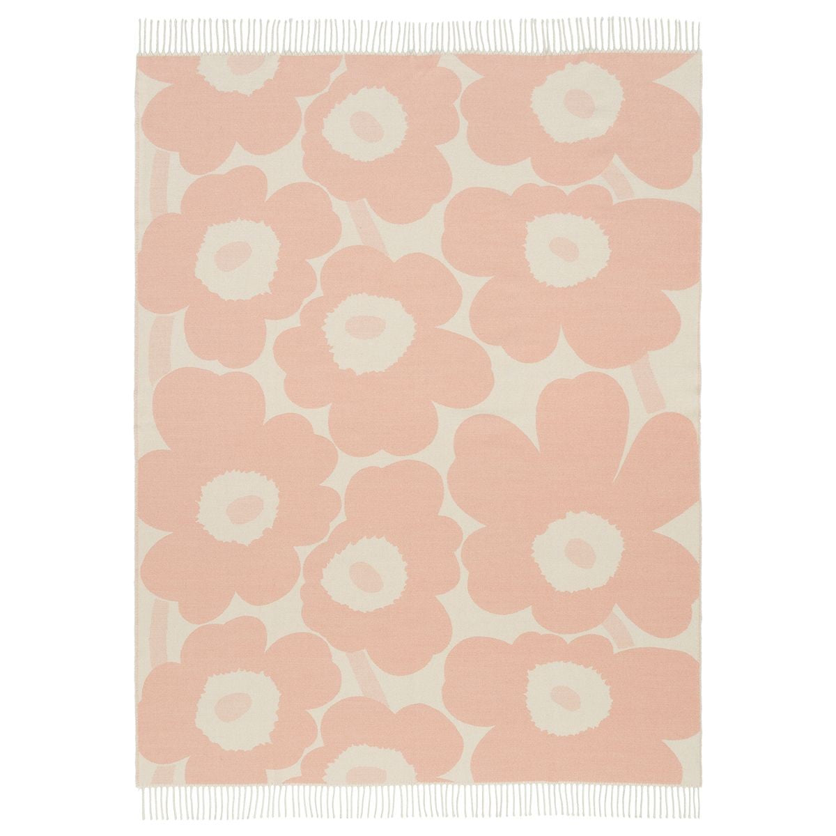 Marimekko Unikko Light Pink / Cream Throw Blanket